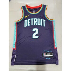Mens Cade Cunningham Purple Stitched Jersey